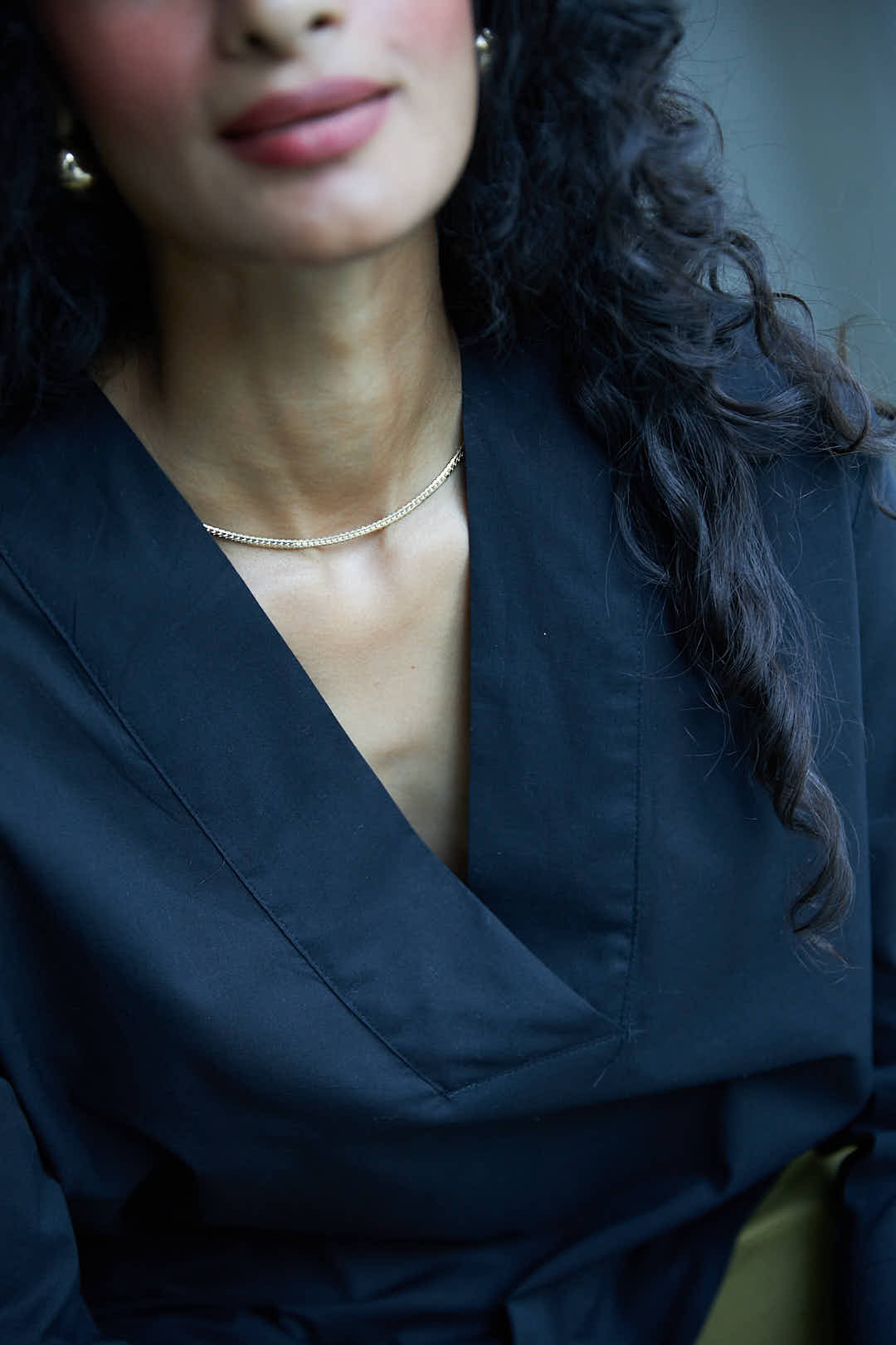 Noir V-Neck Blouse