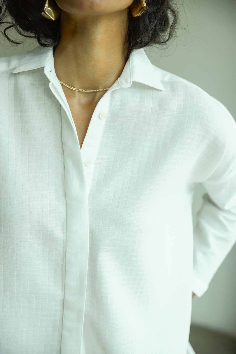 Blanc Side-Slit Shirt