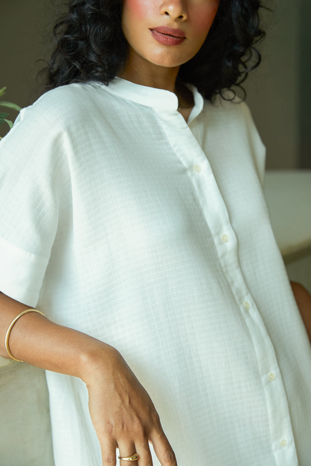 Blanc Shirt Kaftan