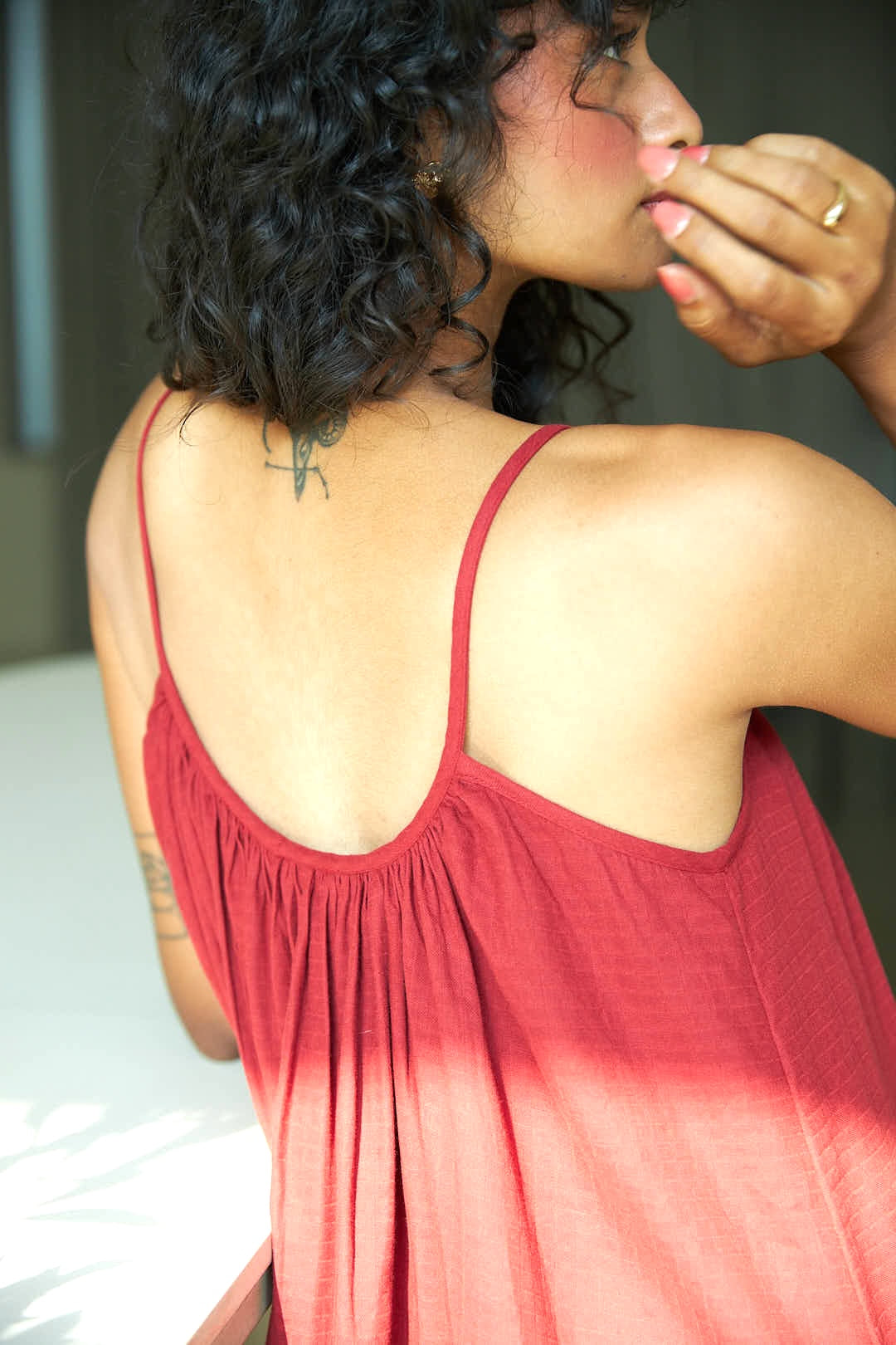 Cherry Gathered Maxi
