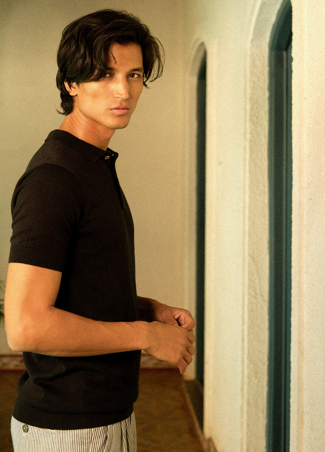 Noir Athletic Knit Polo