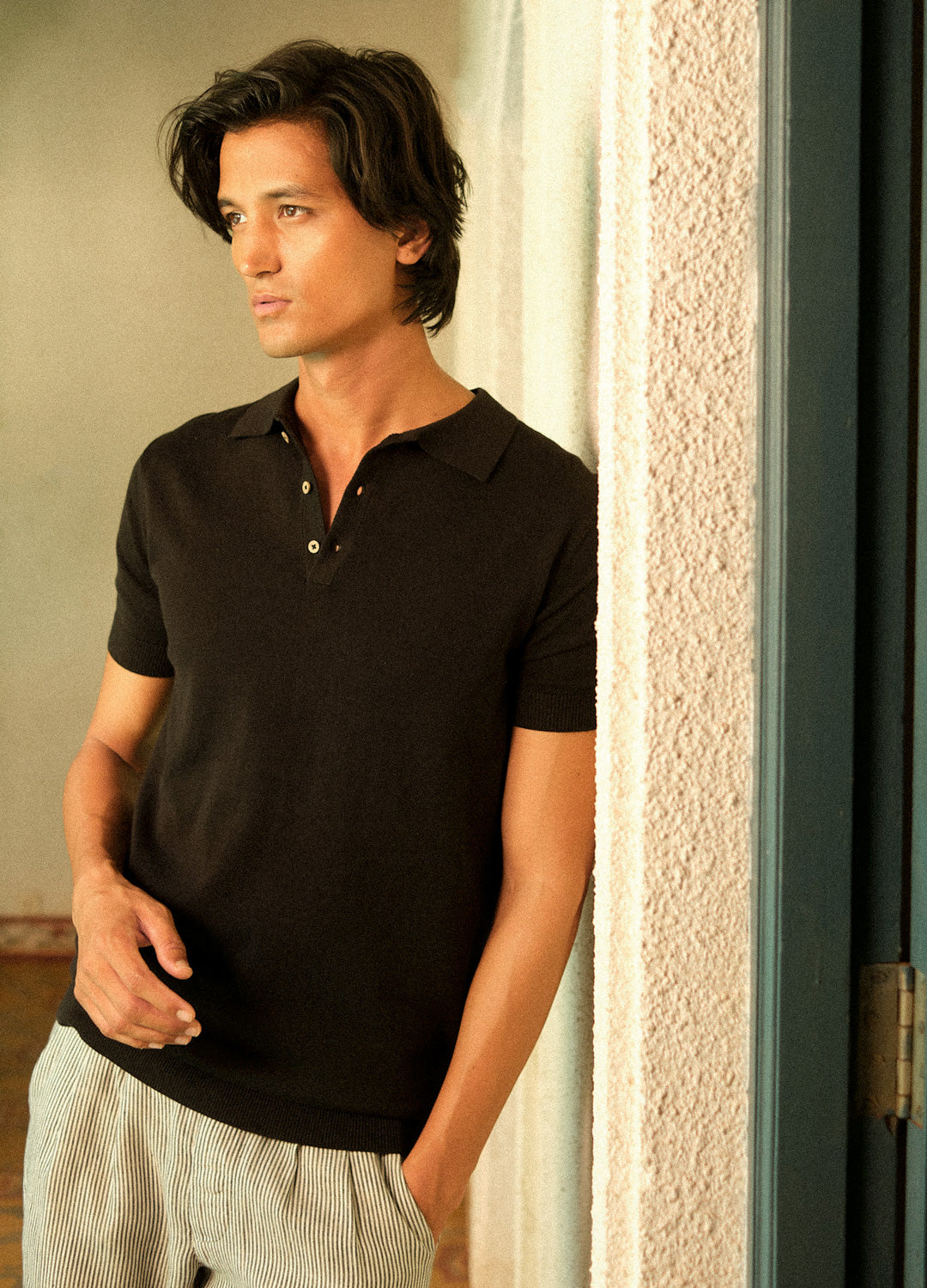 Noir Athletic Knit Polo