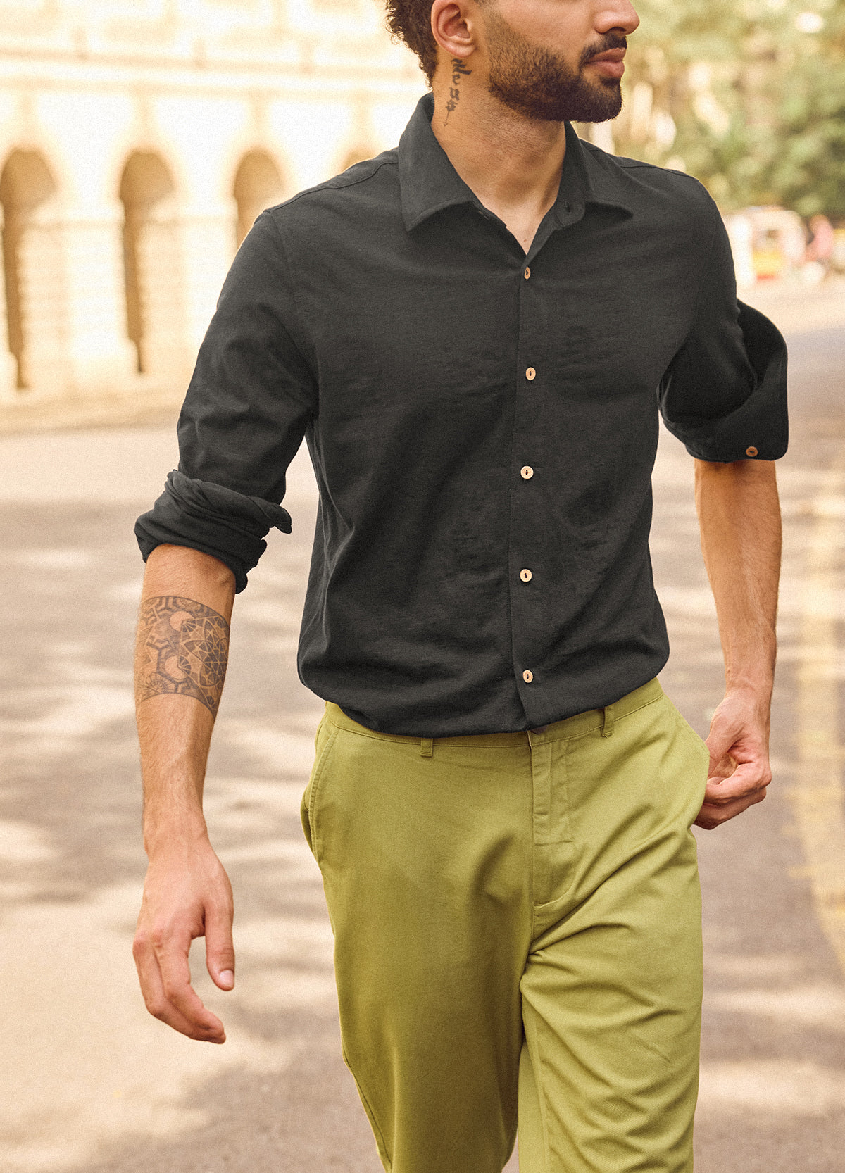 Noir Slub Knit Shirt