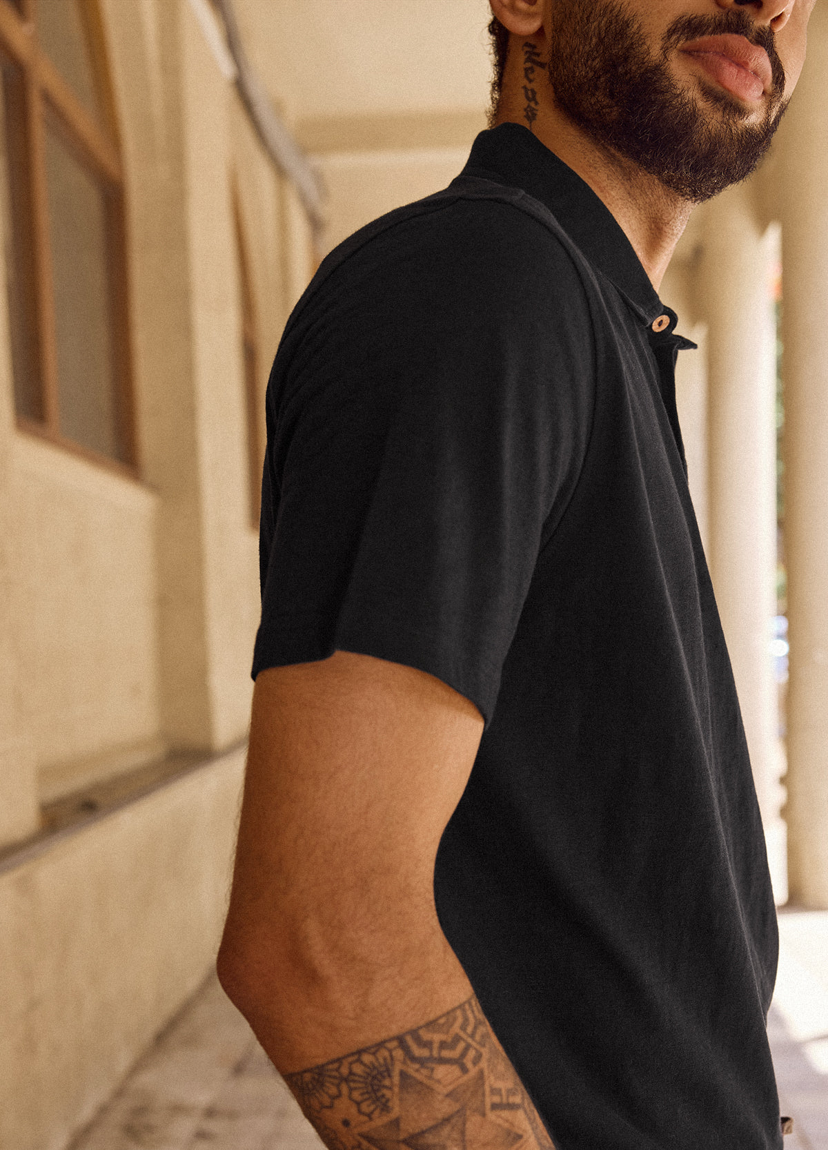 Noir Slub Polo