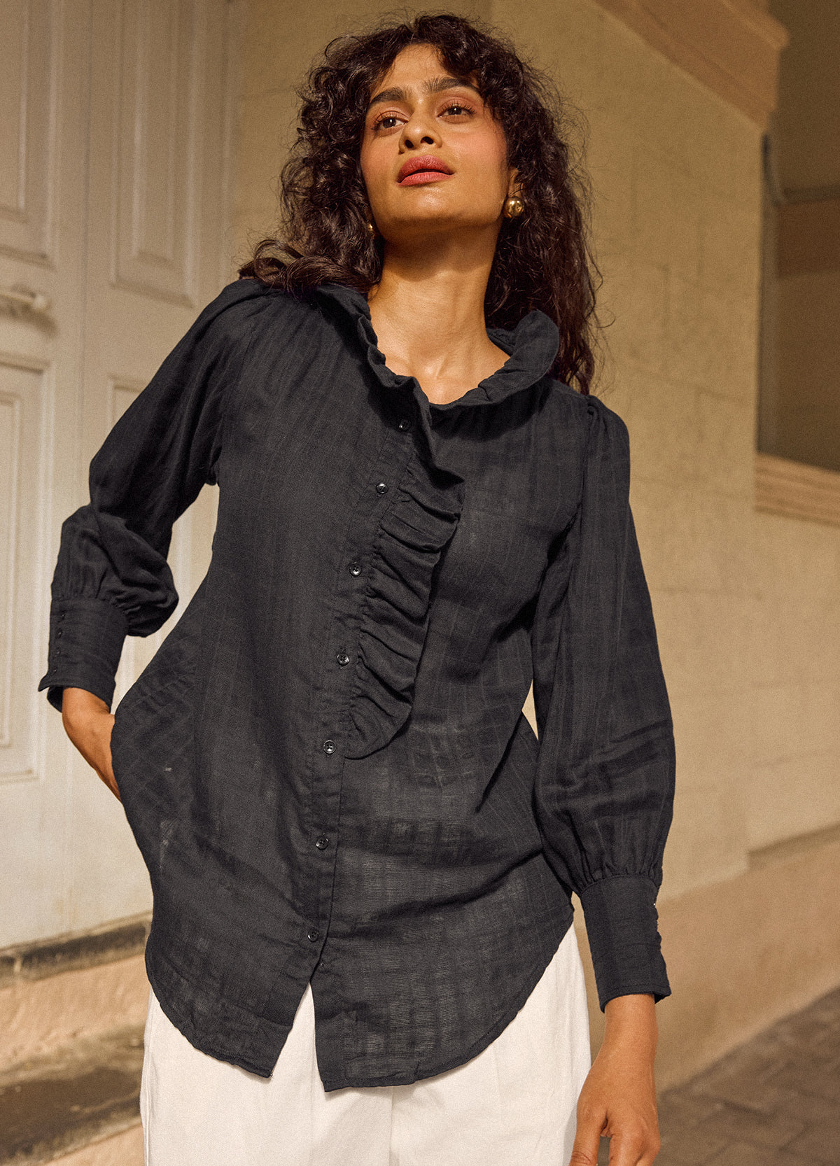 Noir Ruffle Shirt