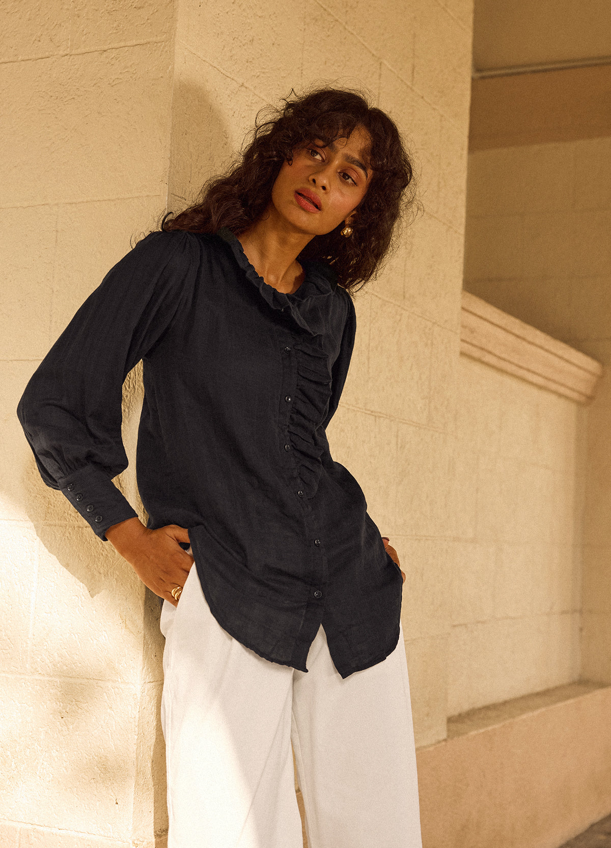 Noir Ruffle Shirt