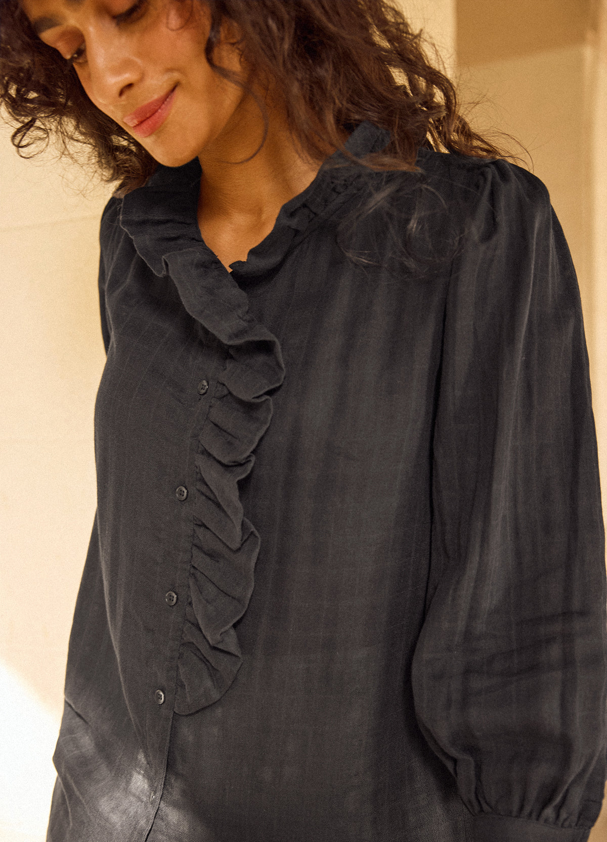 Noir Ruffle Shirt
