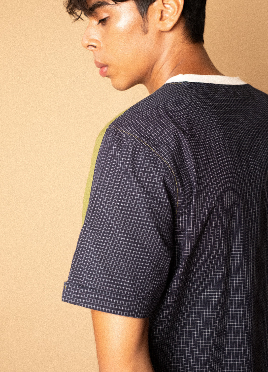 Olive Split Woven Tee