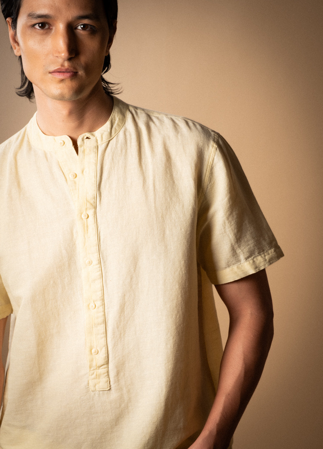 Rahman Linen Shirt In Mustard
