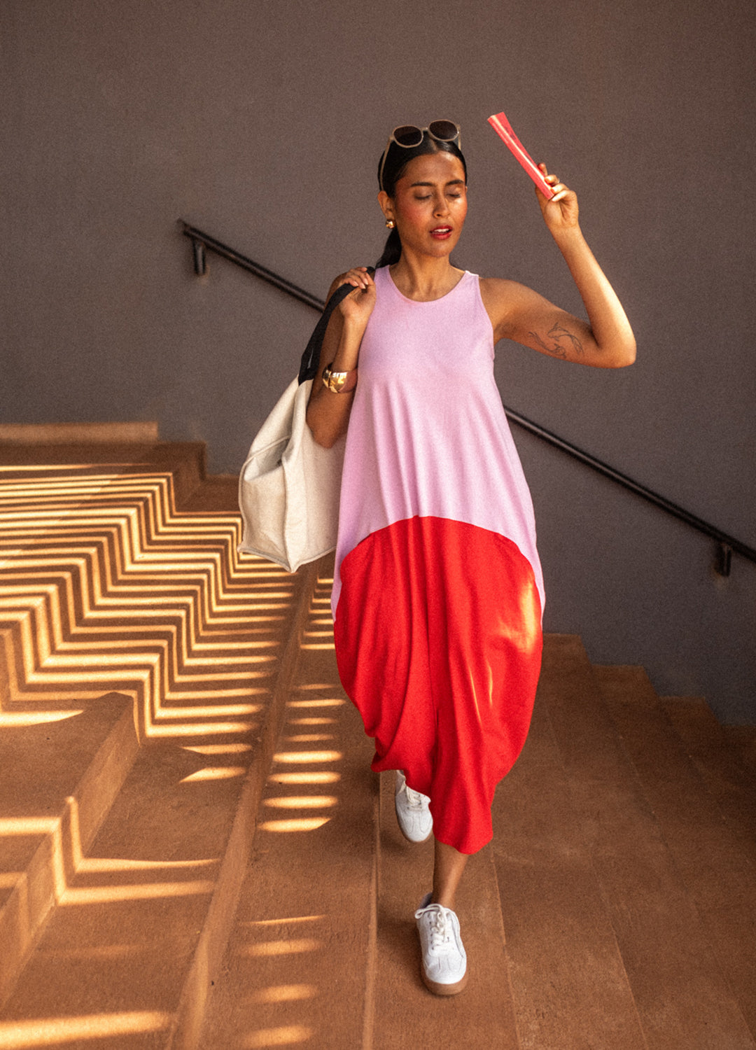 Rhubarb Pink Organic Cotton Sack Dress For Women Online