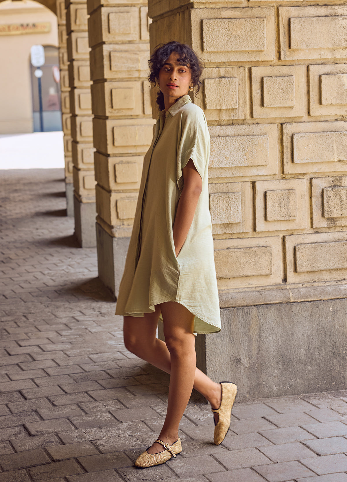 Sage Shirt Dress