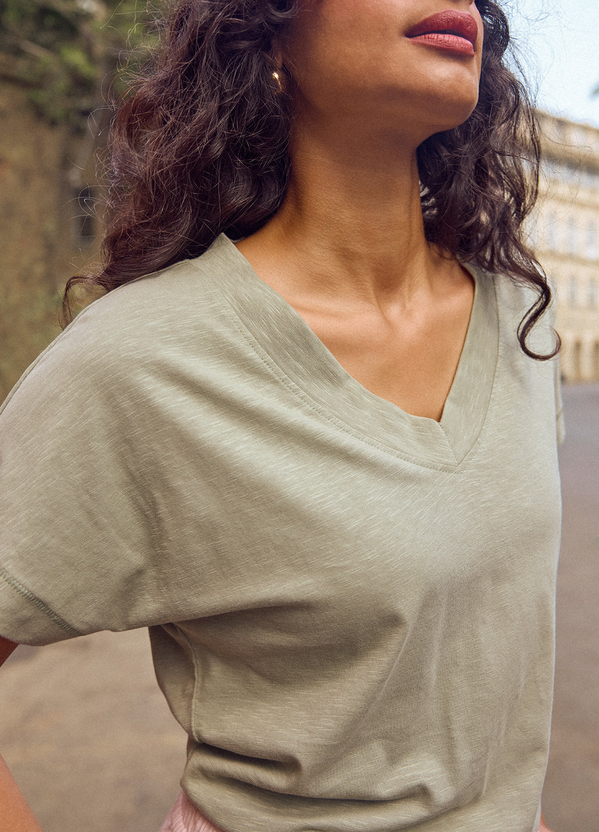 Sage V-Neck Tee