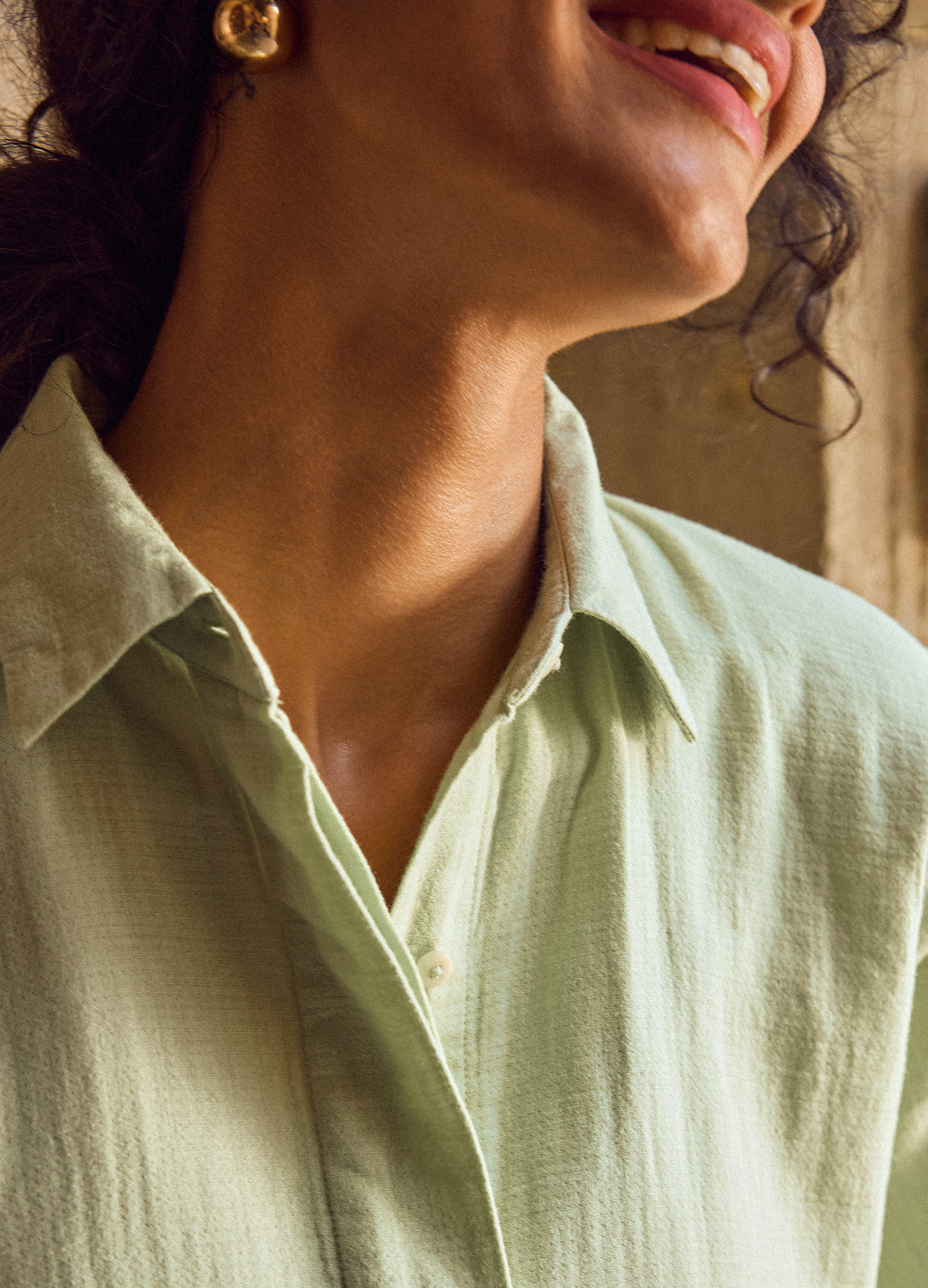 Sage Shirt Dress, Muslin Fabric - No Nasties Organic Cotton Made In India