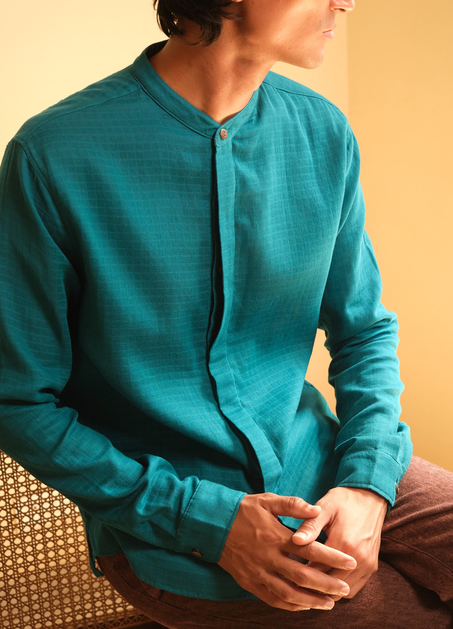 Sea Mandarin Muslin Shirt