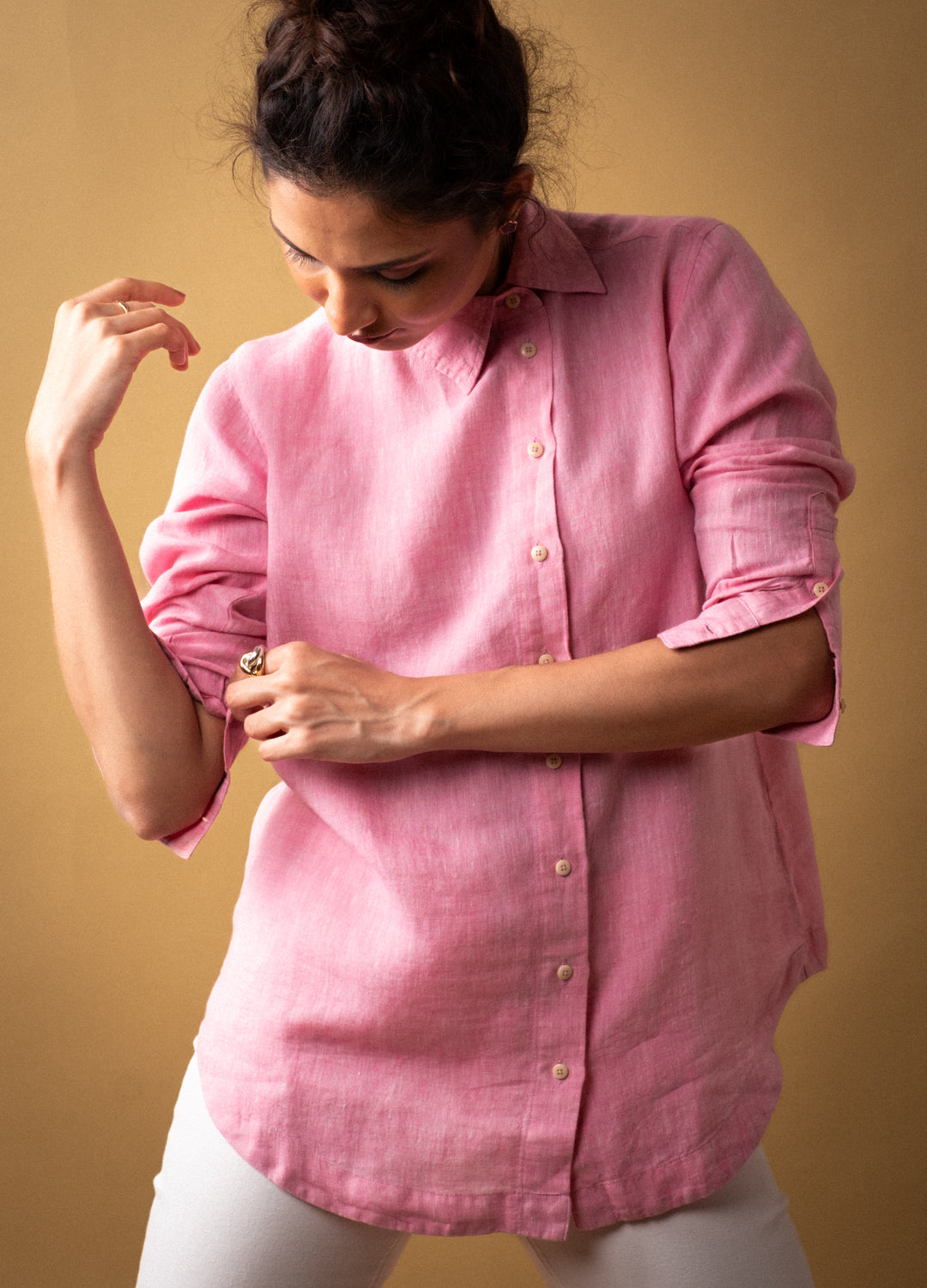 Sharmila Linen Shirt In Blush