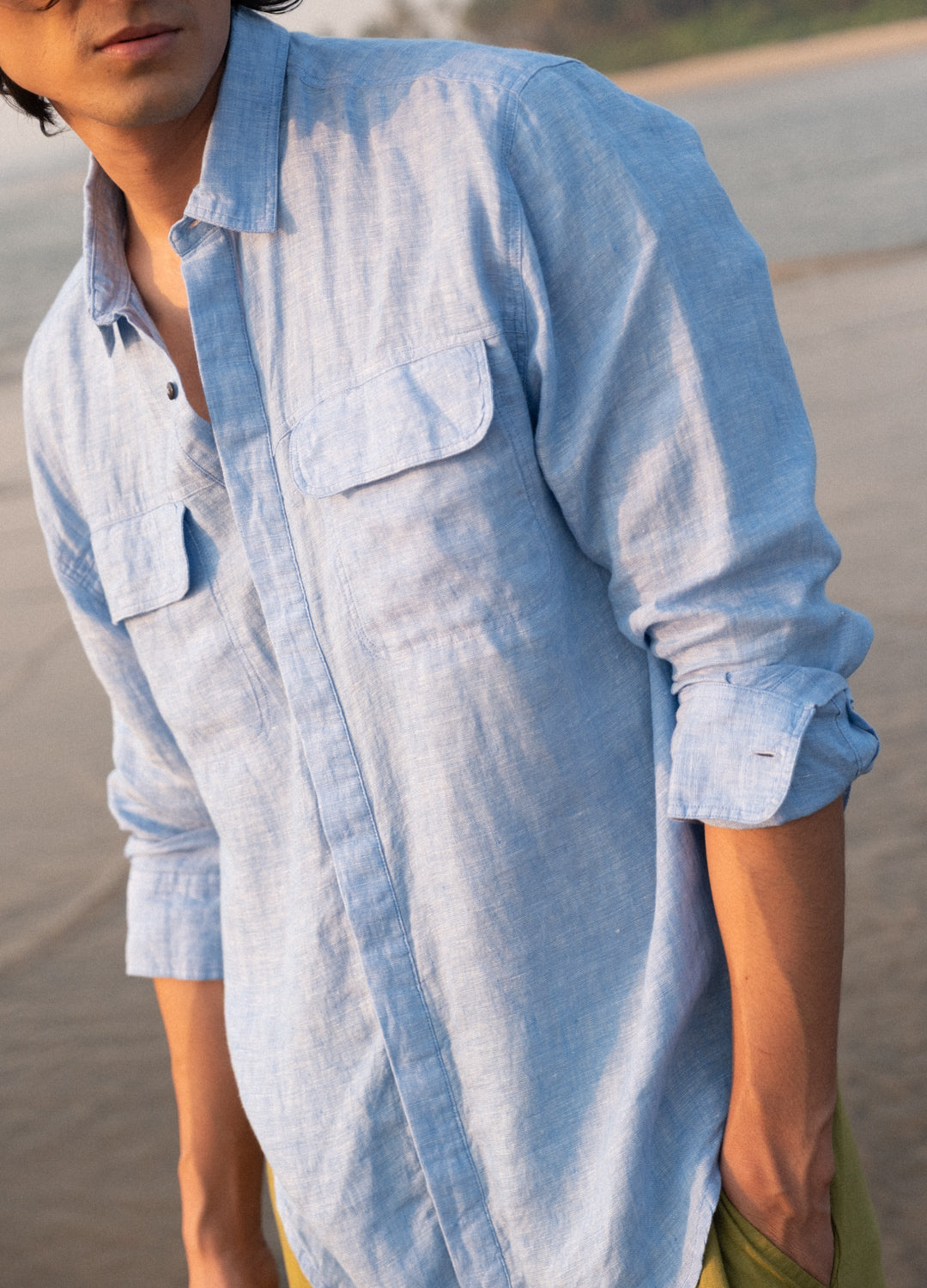 Shashi Linen Shirt In Sapphire