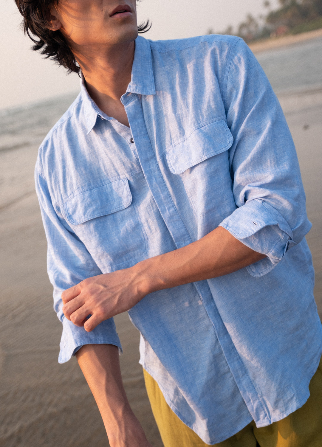 Shashi Linen Shirt In Sapphire