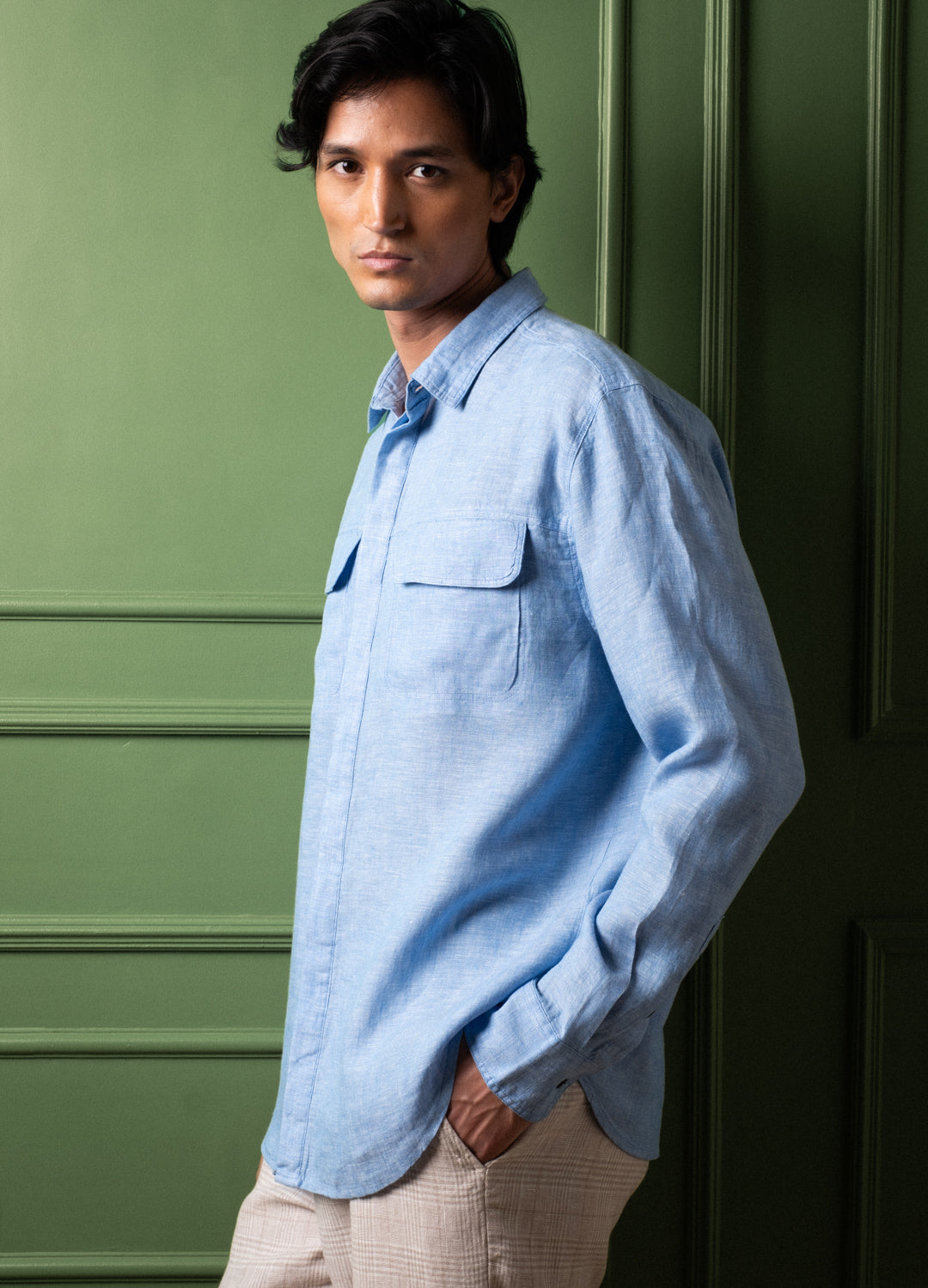 Shashi Linen Shirt In Sapphire