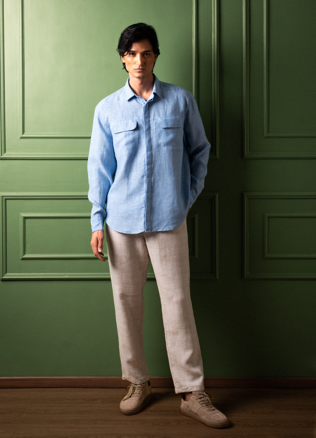 Dev Linen Pants In Beige