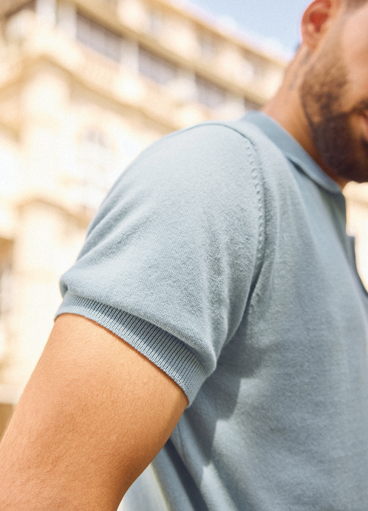 Sky Fine Knit Polo