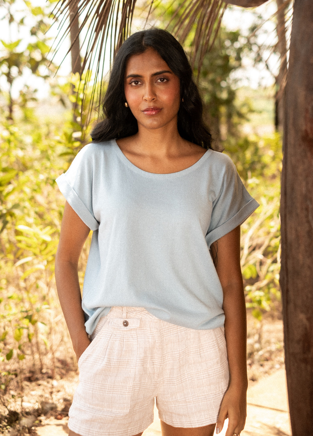 Sky Fine Knit Tee
