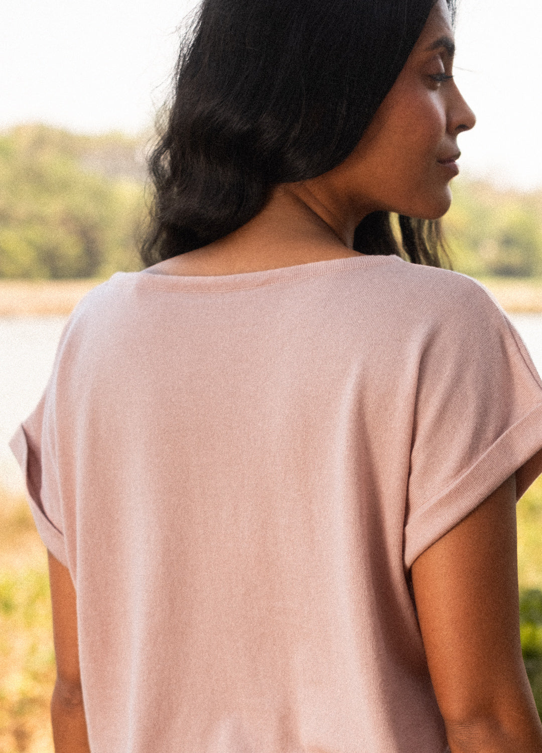 Taupe Fine Knit Tee