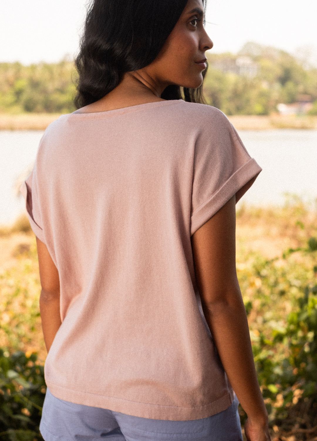 Taupe Fine Knit Tee