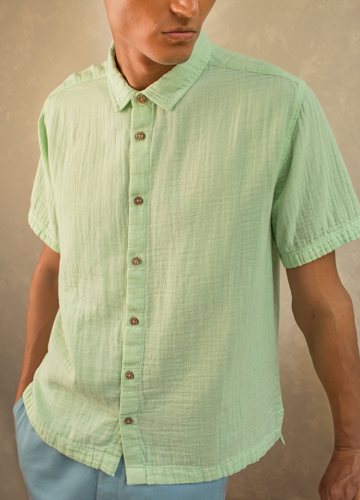 Verde Airy Half-Sleeve Shirt