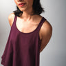 Vin Pink Flared Organic Cotton Tank Top For Women Online