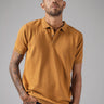 Almond Orange Knitted Sustainable Organic Cotton Polo Neck T Shirt For Men Online