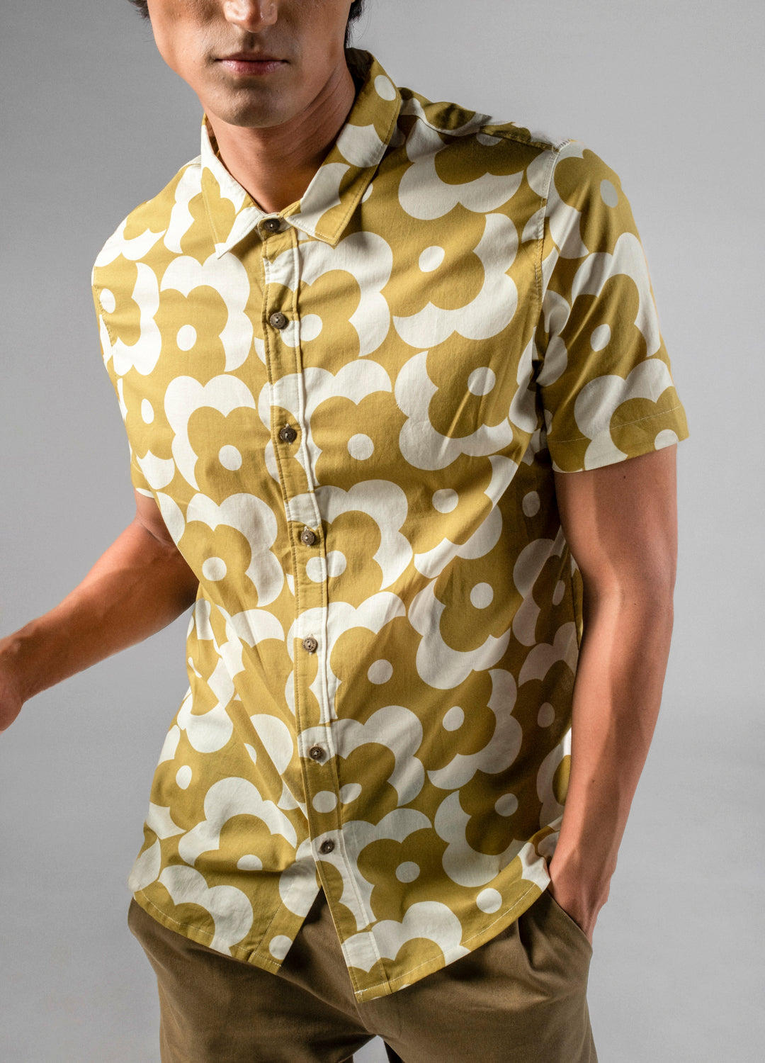 Avocado Floral Half-Sleeve Shirt