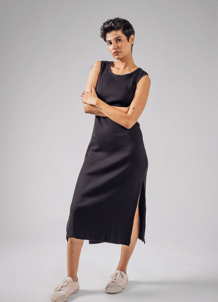 Black And White Striped Short Sleeve Ribbed Midi Dress – AX Paris