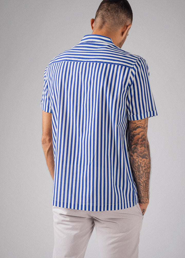Cobalt Stripe Cuban Shirt