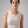 Coconut Milk Ribbed White Organic Cotton Tank Top For Women Online