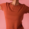  Ginger Orange Organic Cotton Crewneck T Shirt For Women Online