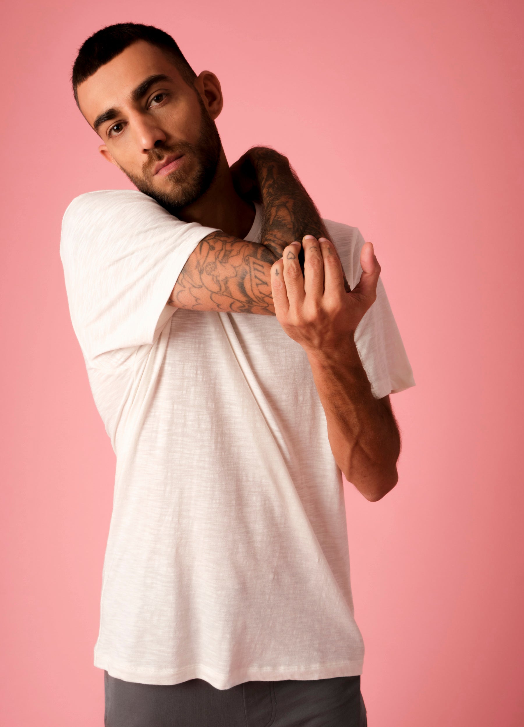  Ivory White Sustainable Organic Cotton Classic Tees For Men Online