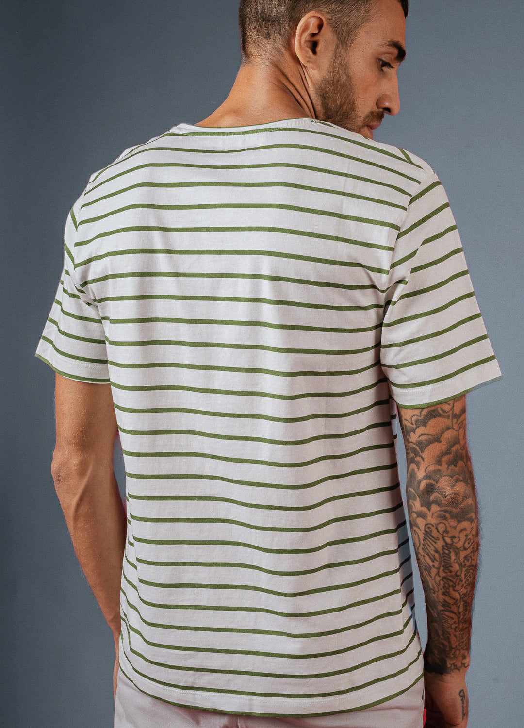 Olive Stripe Classic Tee