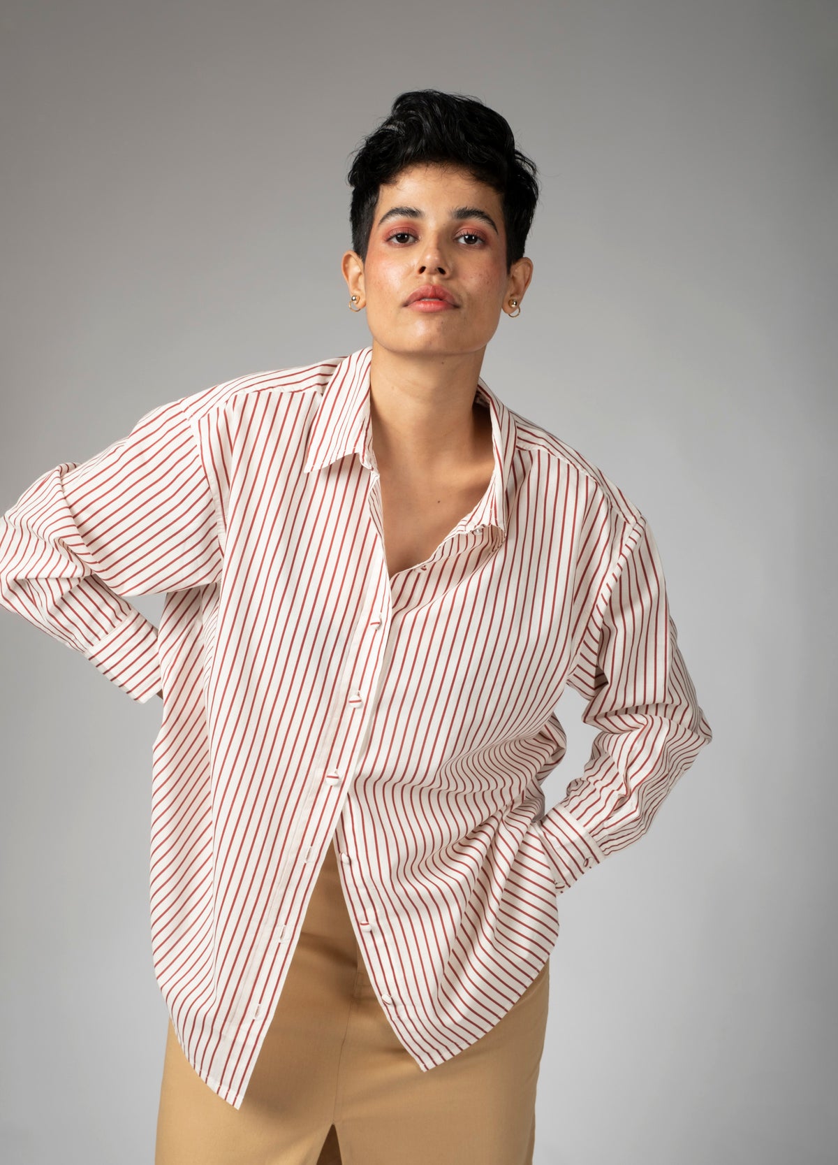 Ruby Rod Shirt Buy No Nasties Ruby Red Stripe Classic Cotton Summer Shirt For Women Online