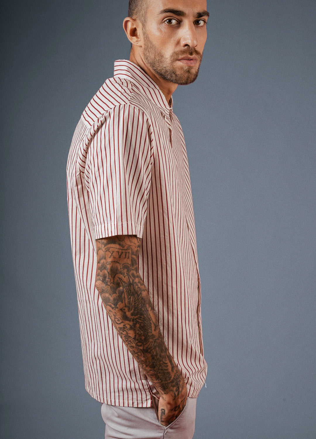 Ruby Stripe Half-Sleeve Shirt