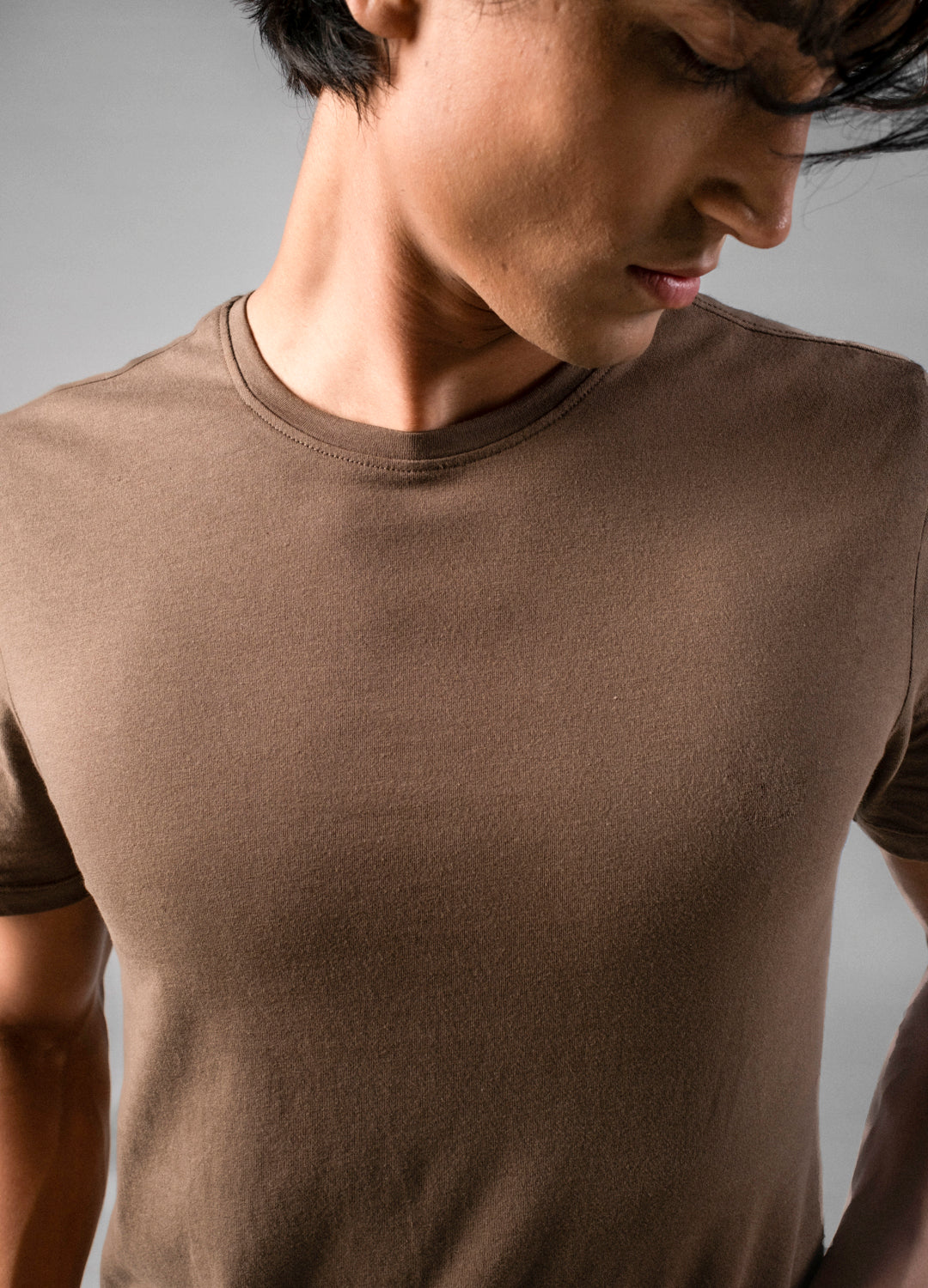  Sepia Organic Cotton Brown Classic Tees For Men Online