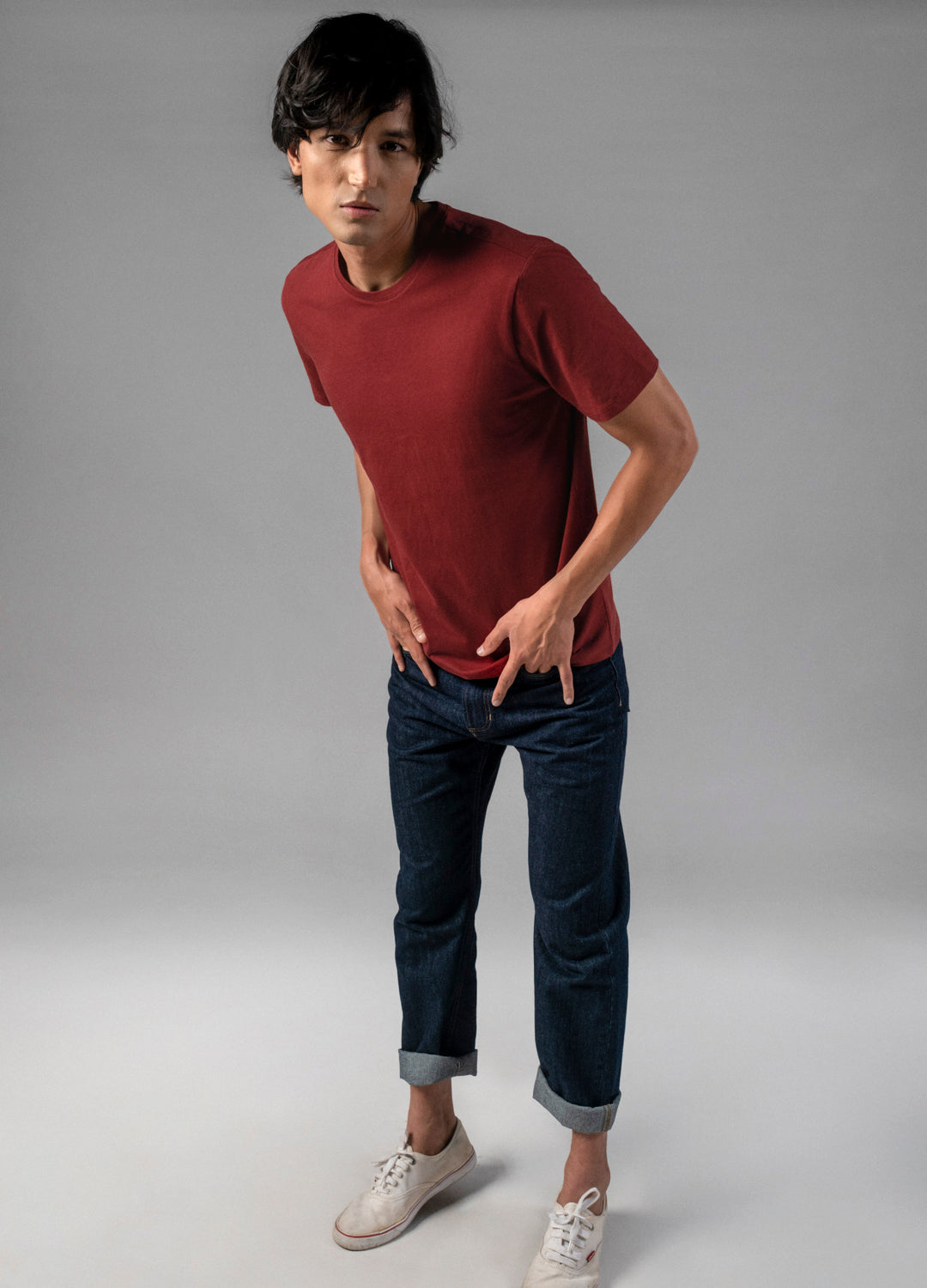  Syrah Red Organic Cotton Classic Tees For Men Online