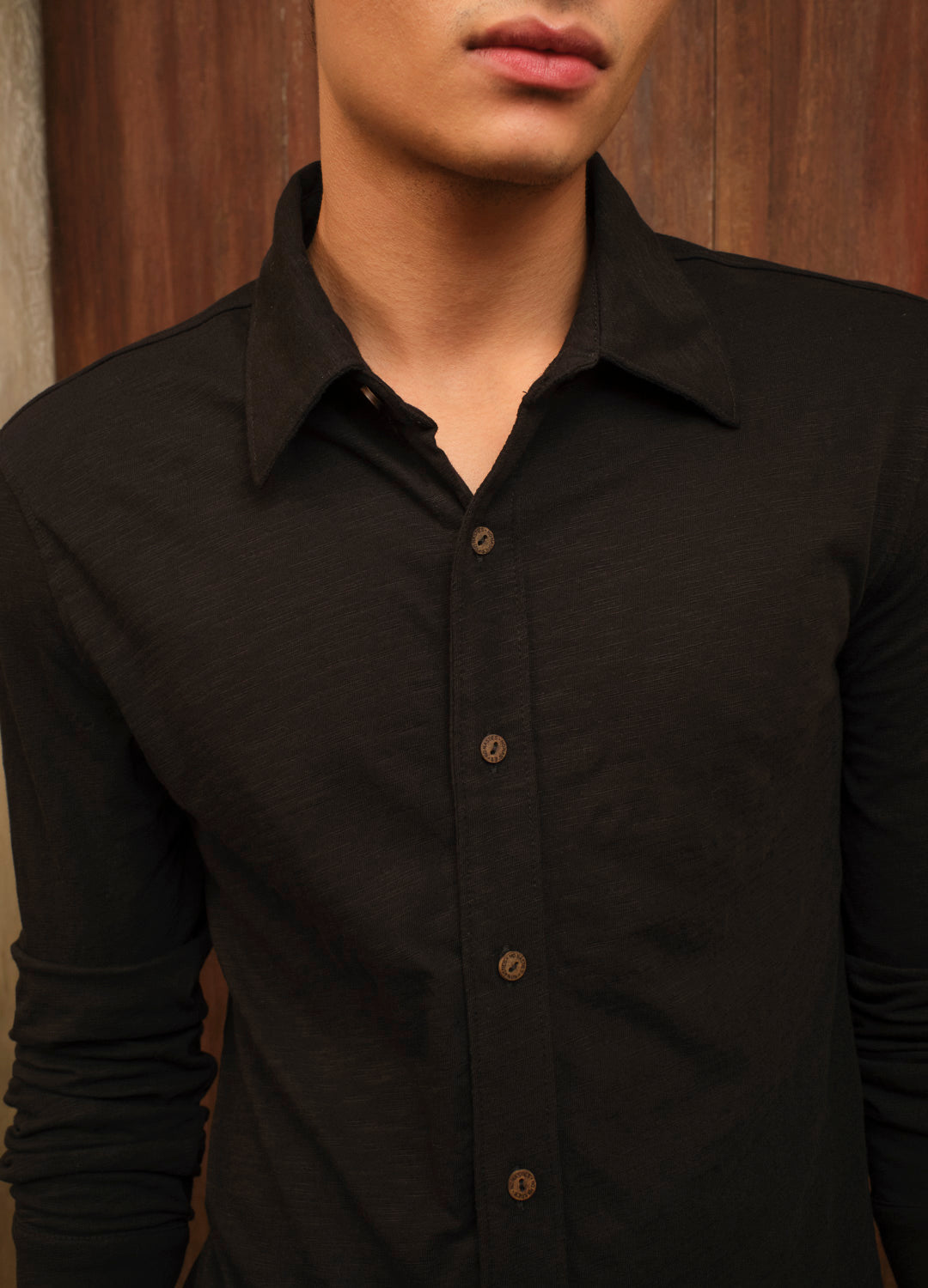 Black Knit Shirt-No Nasties - Organic Cotton Clothing