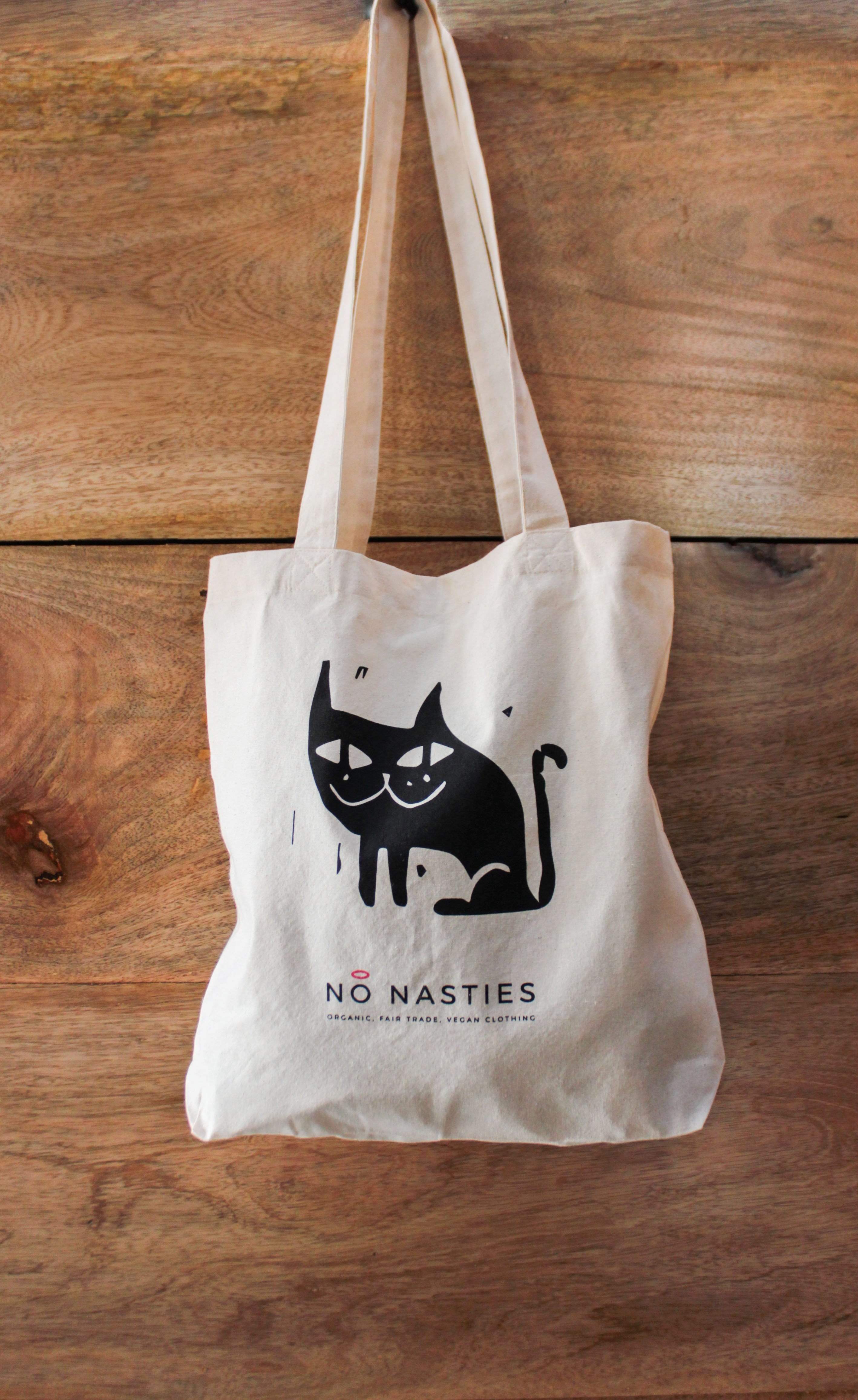 Cat Shooping Bag-No Nasties - Organic Cotton Clothing