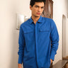 Cobalt Flap Pocket Shirt-No Nasties - Organic Cotton Clothing
