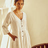  Coconut Milk Drop White Organic Cotton Mini Dress For Women 