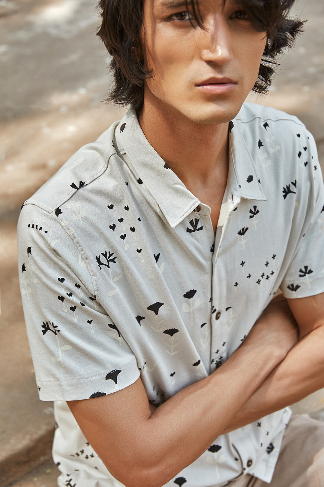 Flora Half-Sleeve Shirt-No Nasties - Organic Cotton Clothing