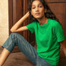 Gecko Basic Green Organic Cotton T Shirt For Women Online