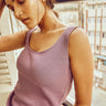  Grape Wide Neck Purple Organic Cotton Tank Top For Women Online