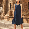 Indigo Organic Cotton Summer Swing Dress For Women Online