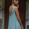  Montpellier Blue Organic Cotton Summer Swing Dress For Women Online